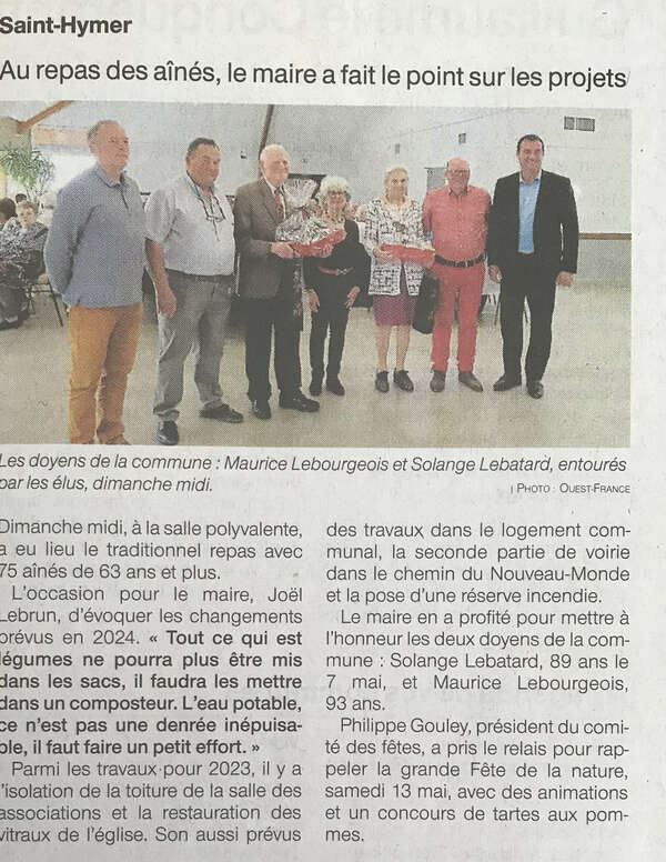 Au repas des ainés, le maire a fait le point sur les projets