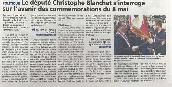 Le Député Christophe Blanchet s'interroge sur l'avenir des commémorations du 8 mai