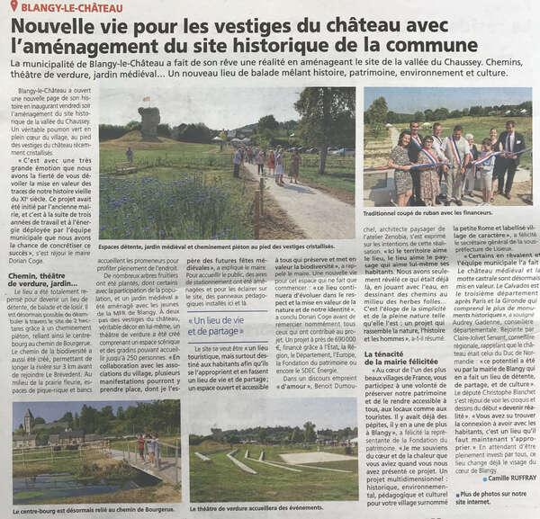 Nouvelle vie pour les vestiges du château avec l'aménagement du site historique de la commune
