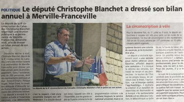 Le Député Christophe Blanchet a dressé son bilan annuel à Merville-Franceville