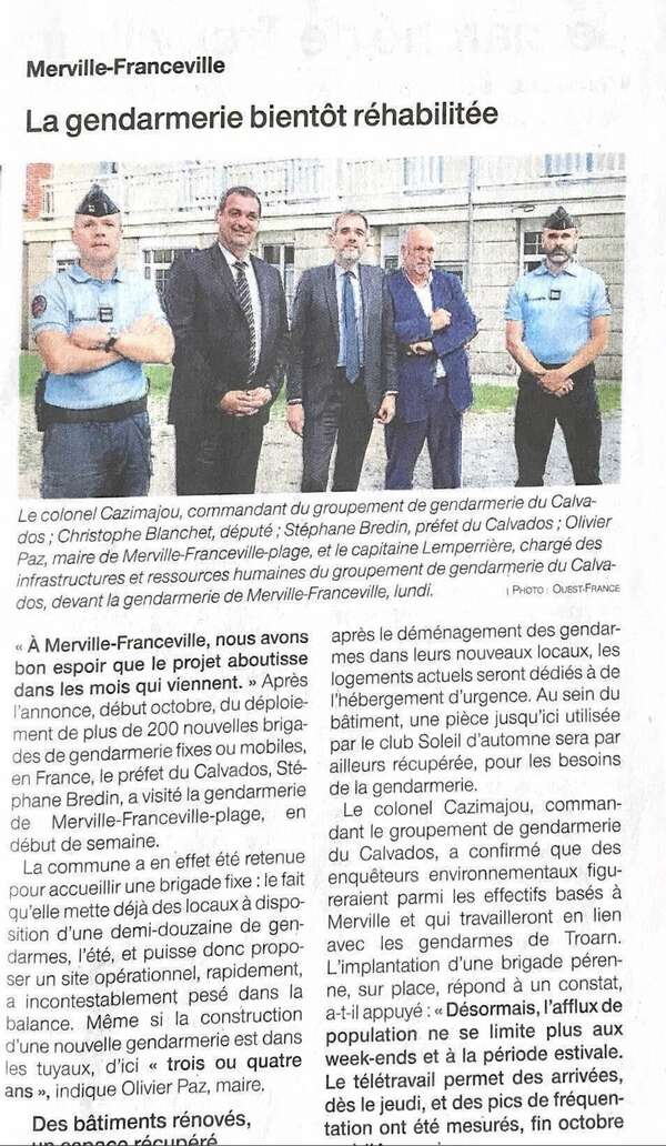 La gendarmerie bientôt réhabilitée