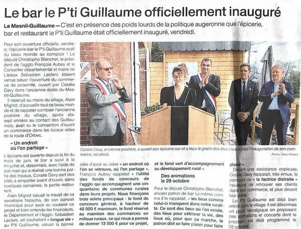 Le bar le P'ti Guillaume officiellement inauguré