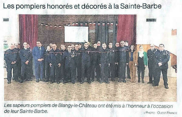 Les pompiers honorés et décorés à la Sainte-Barbe