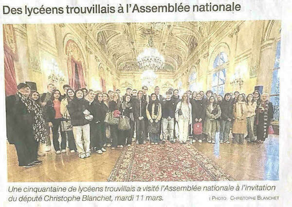 Des lycéens trouvillais à l'Assemblée nationale