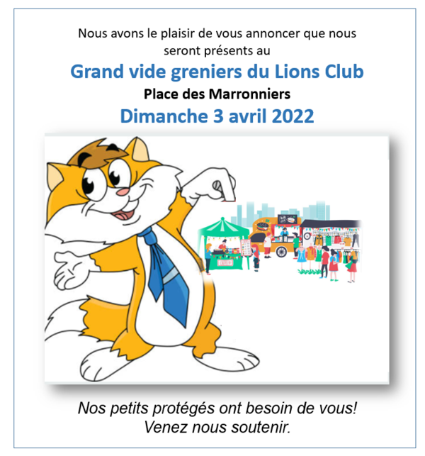 Grand vide greniers du Lions Club -  3 avril 2022