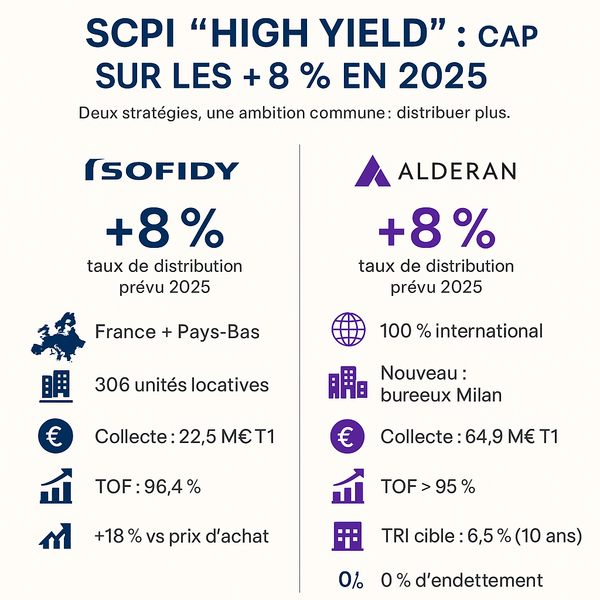  Hausse confirmée du taux de distribution 2025 pour les SCPI Sofidynamic et Comète : vers +8 % de rendement brut
