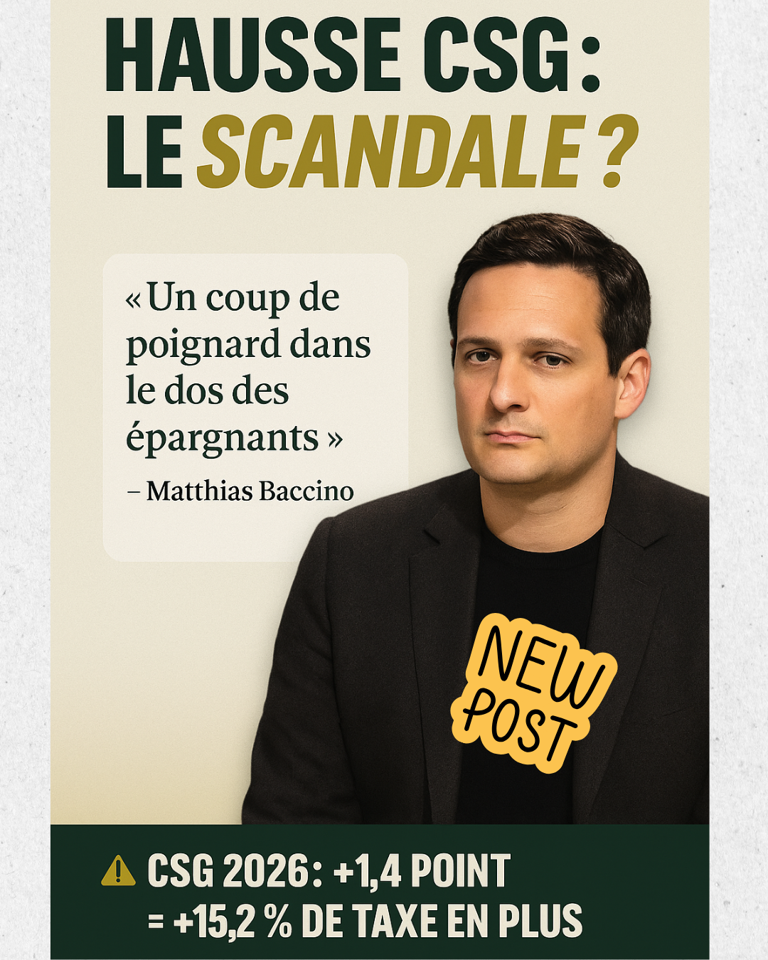 Hausse de la CSG en 2026 : c'est voté et qui va vraiment payer