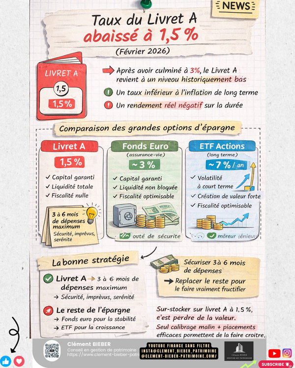  Livret A à 1,5 % en 2026 : faut-il encore y laisser son épargne ?
