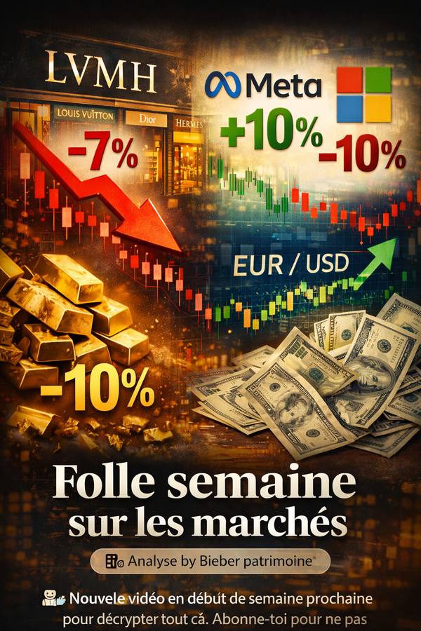 Semaine folle sur les marchés : LVMH -7 %, Meta +10 %, Microsoft -10 %, Or -10 %, dollar au plus bas