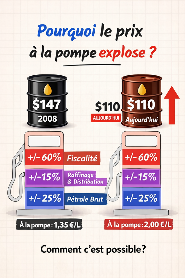 Pourquoi le prix à la pompe explose ? Baril, taxes, euro/dollar : la vraie explication
