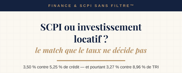 SCPI ou investissement locatif en 2026 : comparatif complet (effort d'épargne, TRI, fiscalité)