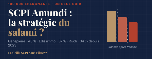 SCPI Amundi : Génépierre, Edissimmo, Rivoli = 4e baisse de prix depuis 2023