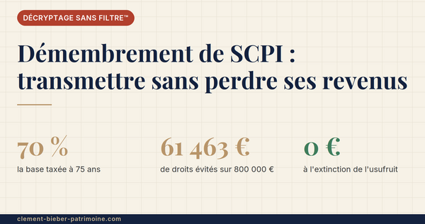 Démembrement de SCPI : transmettre sans perdre ses revenus