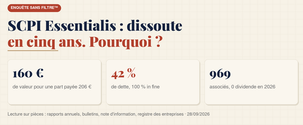 SCPI Essentialis : pourquoi la dissolution était écrite (enquête sur pièces)