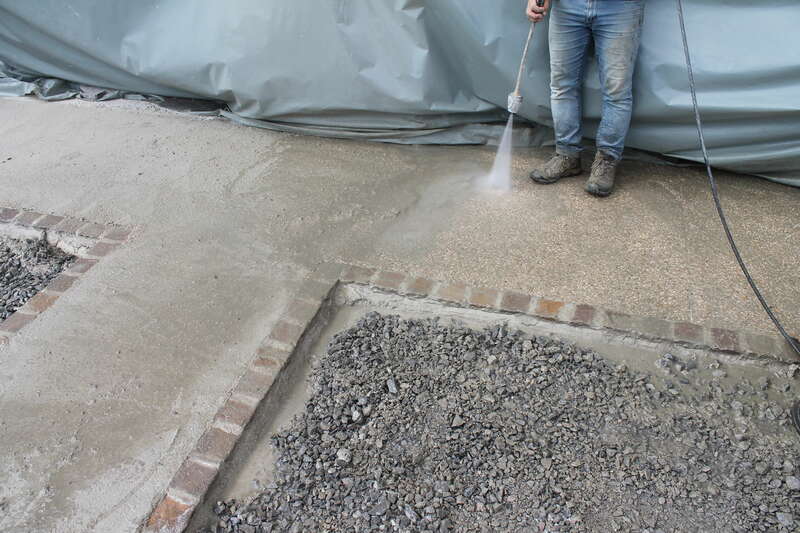 Création d'allée en béton désactivé