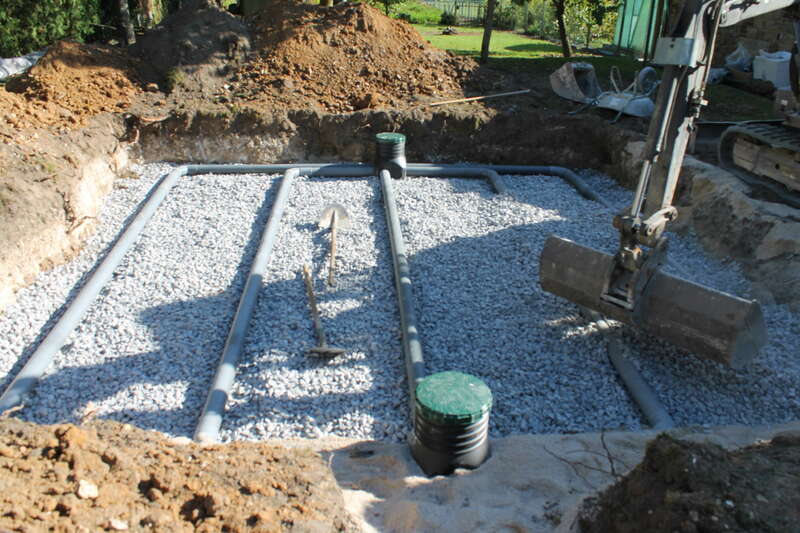 Mise en place de la filière : Filtre à sable vertical non drainé