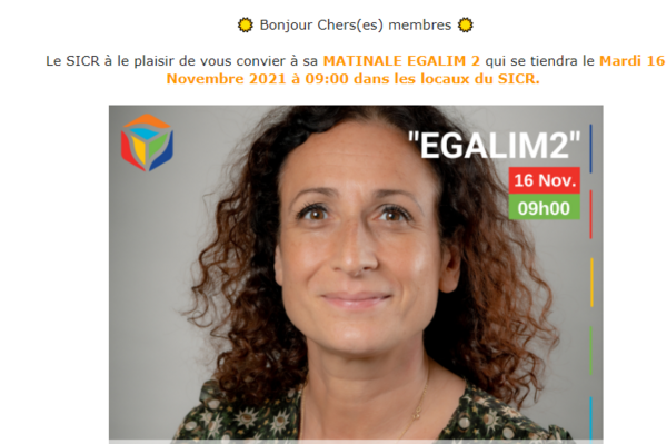 Matinale du SICR : la loi EGALIM2