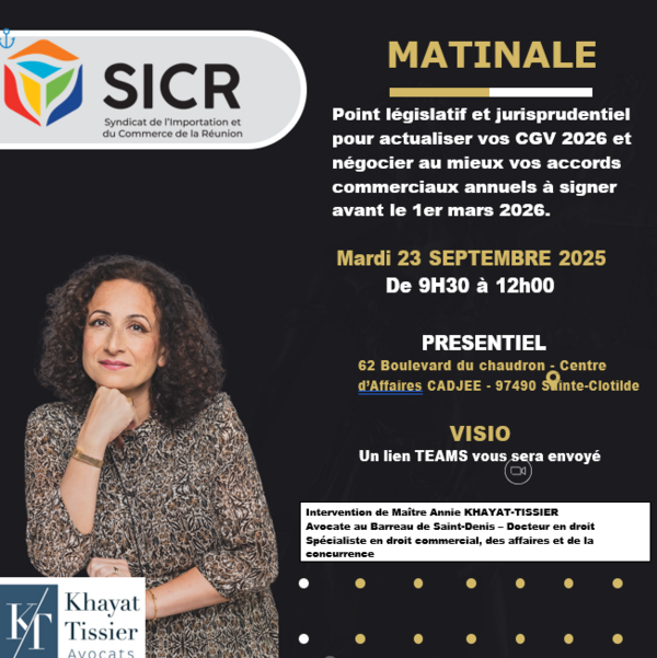 Atelier juridique du SICR – Actualisation des CGV 2026 et négociation des accords commerciaux