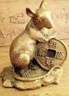 Statuette laiton souris pièce chinoise ancien symboles