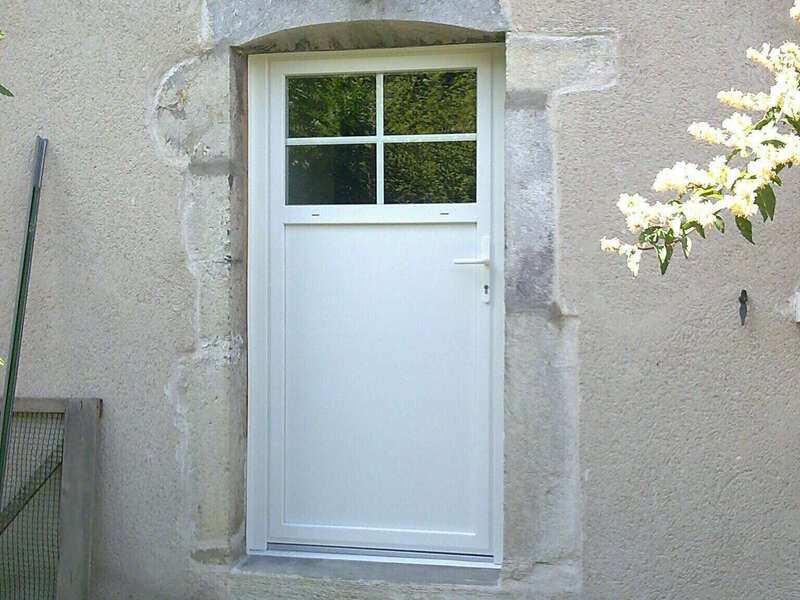 Porte d'entrée en PVC Blanc