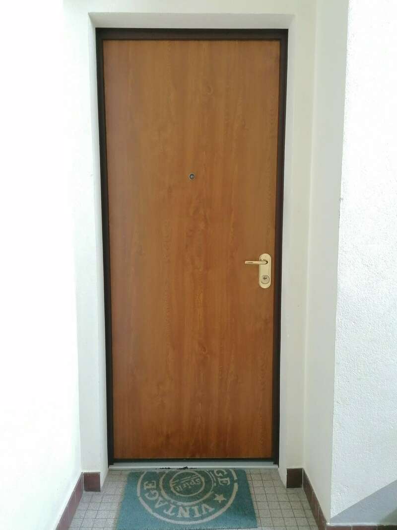 Porte palière de sécurité chêne doré