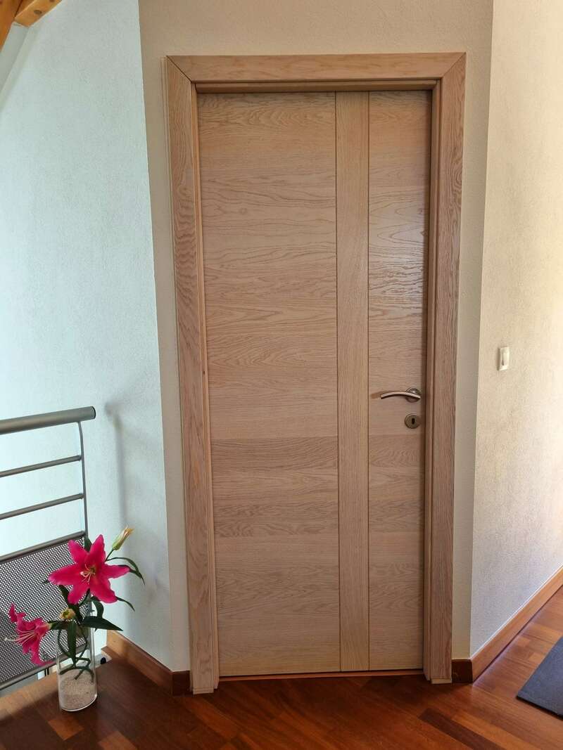 Porte d'intérieur en chêne blanchi brossé (74160)