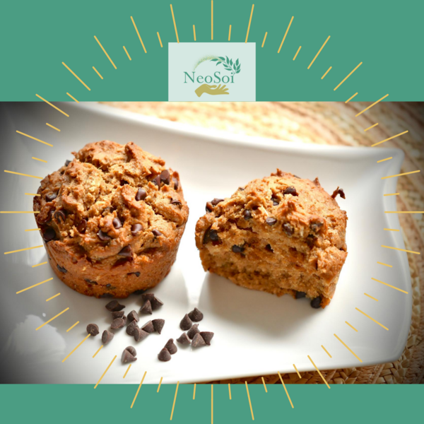 Muffins aux pépites de chocolat 100% végé et sans gluten