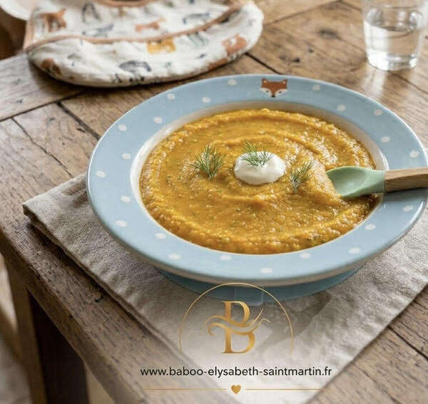 Purée de patate douce, Courgette & Cabillaud (6mois)