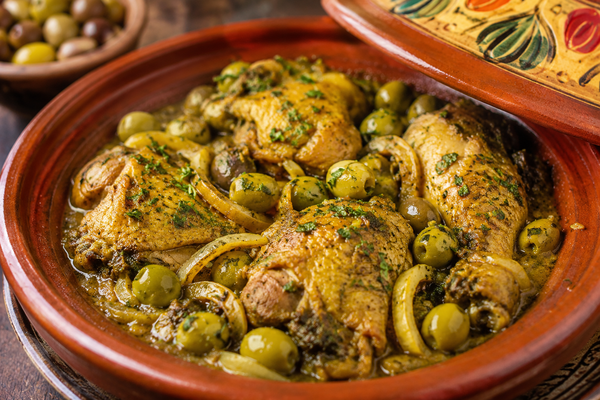 Tajine poulet olives citrons confits