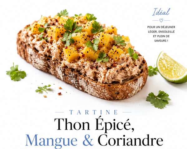 Tartine thon épicé mangue & coriandre