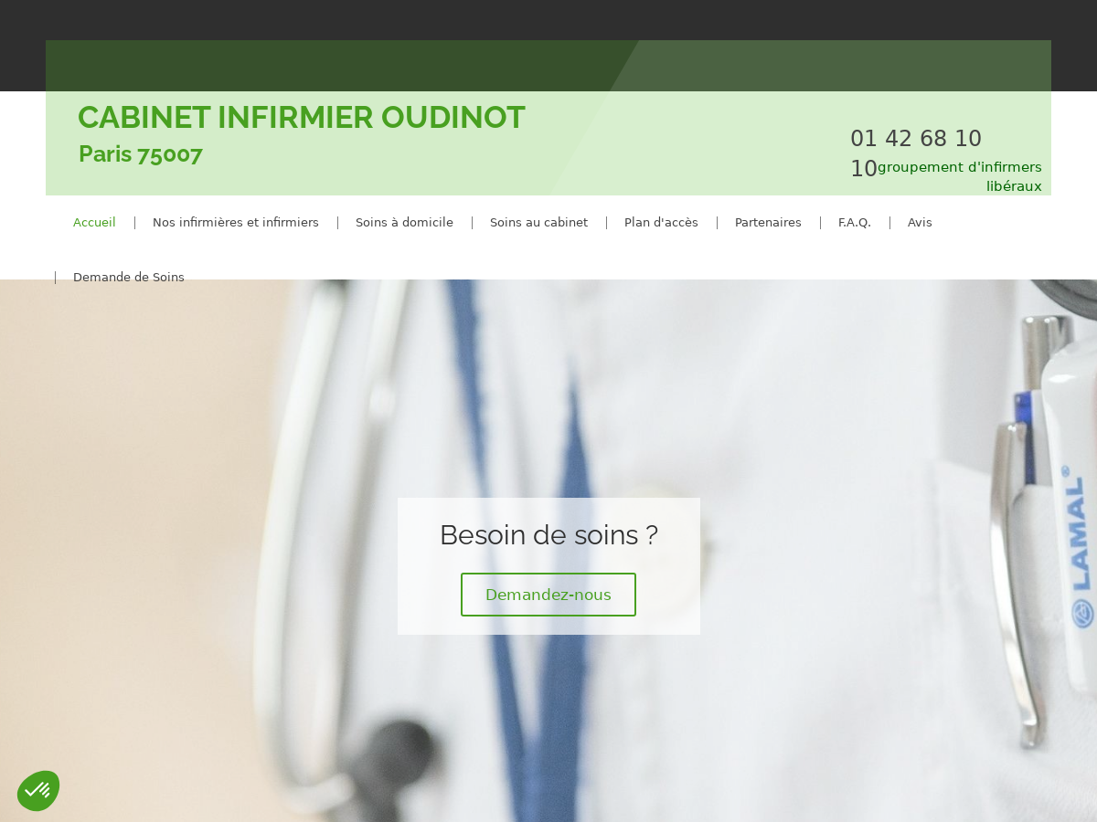 Exemple de site internet de Soin infirmier  à Paris