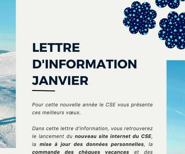 Newsletter Janvier 