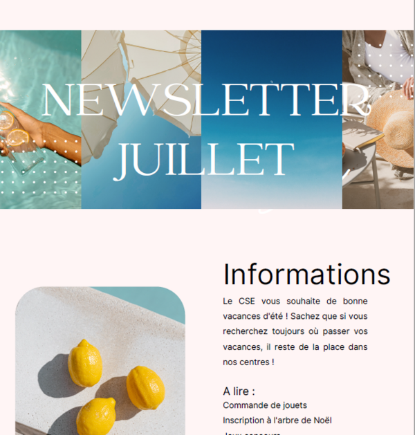 Newsletter Juillet