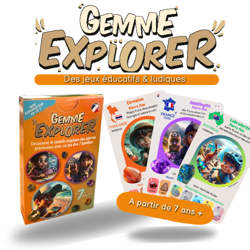 Jeu éducatif sur les pierres précieuses , les pays, les métiers