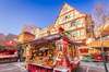 Maisons à colombages illuminées au marché de Noël de Colmar