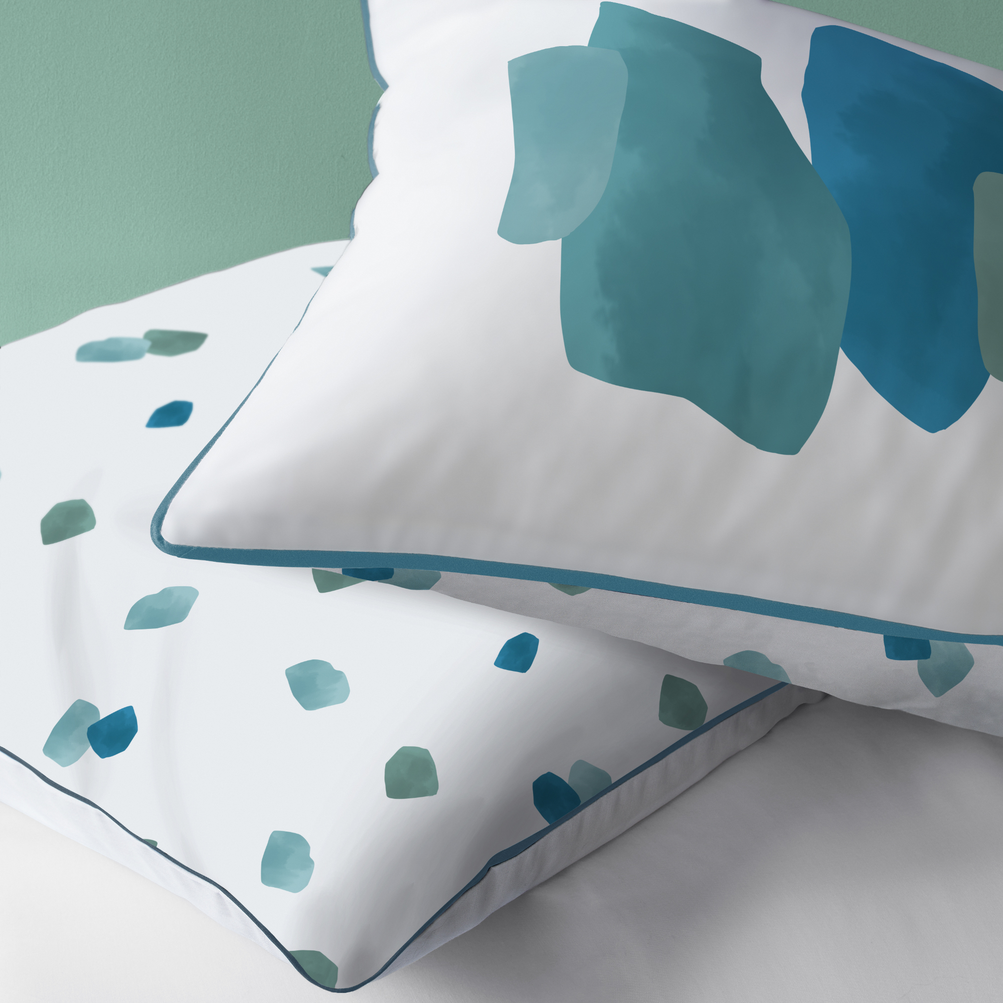 children sleeping peacefully in colorful, stylish beds, surrounded by soft stuffed animals and Oeko-Tex-certified fabrics