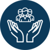 people involved in a supportive community