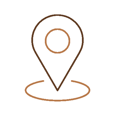 Wired outline 53 location pin on round map hover jump  4 