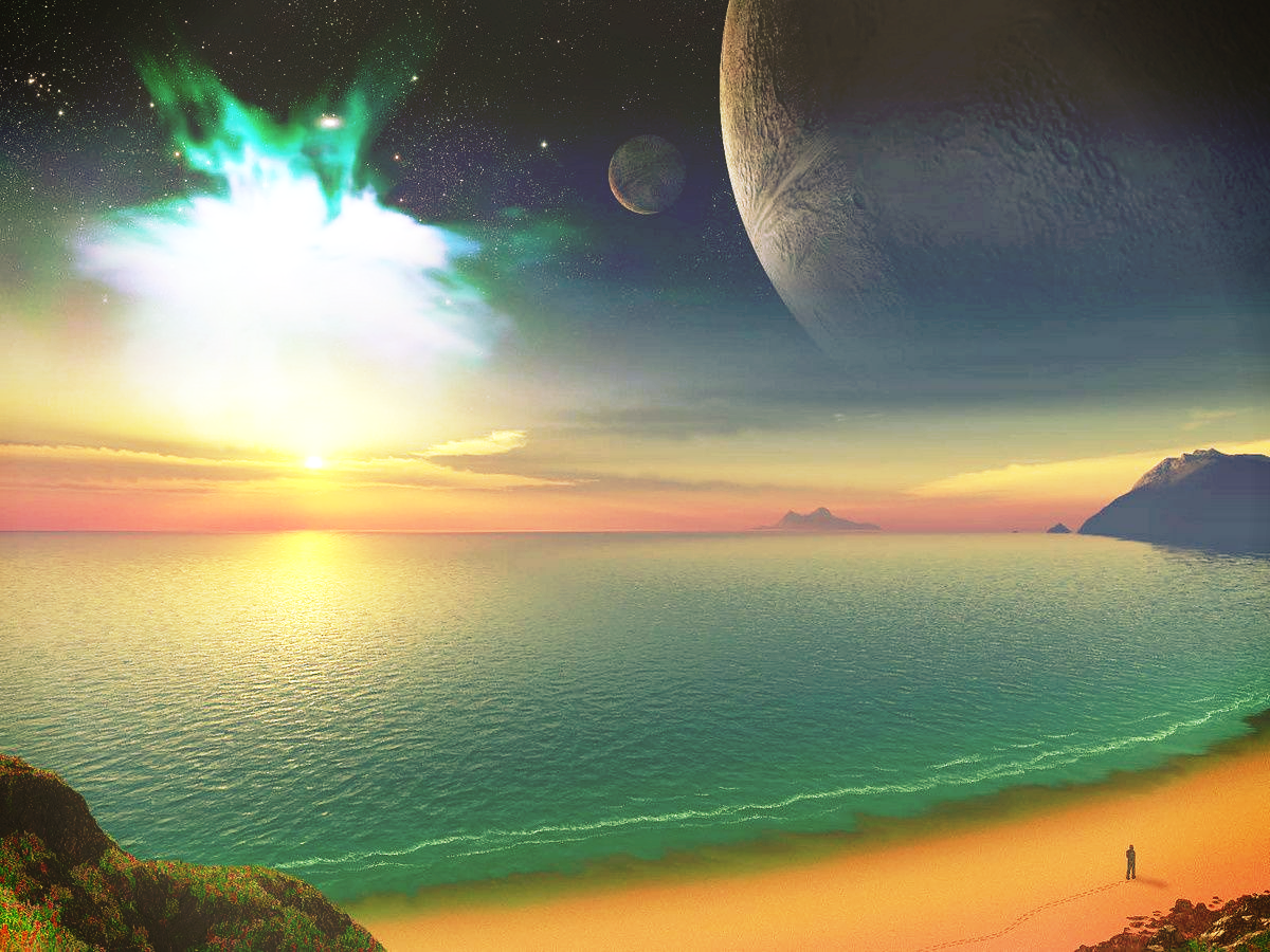 Un homme assis sur un ponton qui regarde un paysage au loin