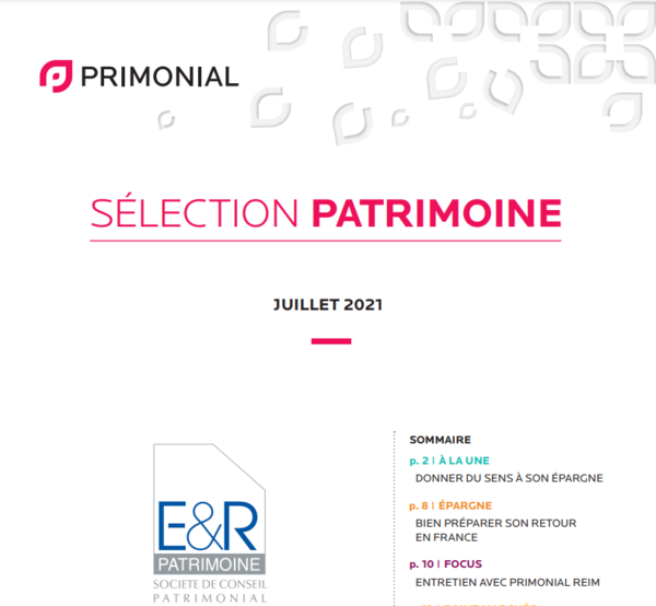 SÉLECTION PATRIMOINE JUILLET 2021