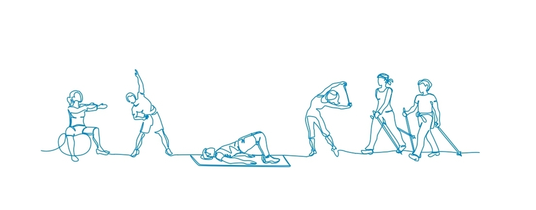 Dibujo de personas que practican una actividad física