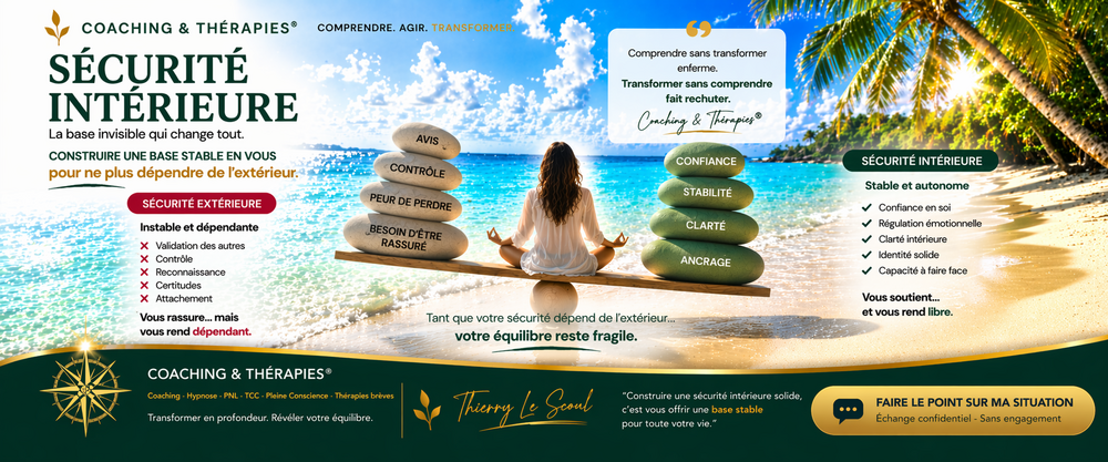 Coaching & Thérapies® – Sécurité intérieure : construire une base stable en vous pour ne plus dépendre de l’extérieur