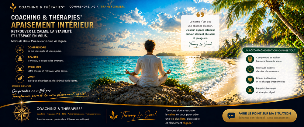 Coaching & Thérapies® – Apaisement intérieur : retrouver le calme, la stabilité et l’espace en vous