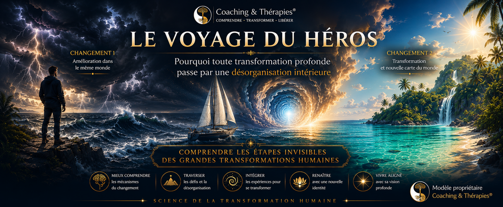 Le Voyage du Héros® : pourquoi toute transformation profonde passe par une désorganisation intérieure | Coaching & Thérapies®