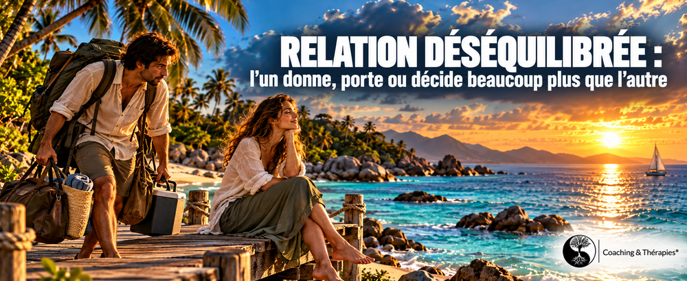 RELATION DÉSÉQUILIBRÉE : l’un donne, porte ou décide beaucoup plus que l’autre