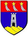 armoiries château créancey, roches, falaises, tour, chapelle, comètes, blé, couronne murale, histoire, patrimoine