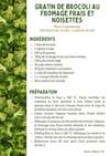 Recette Gratin brocoli fromage frais noisettes
