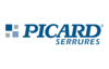 Logo Picard Serrures bleu avec carré design moderne