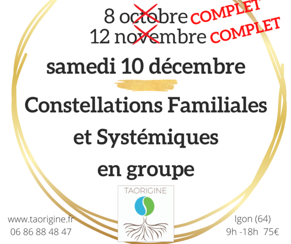 Calendrier Journée Constellation Familiale et Systémiques en groupe