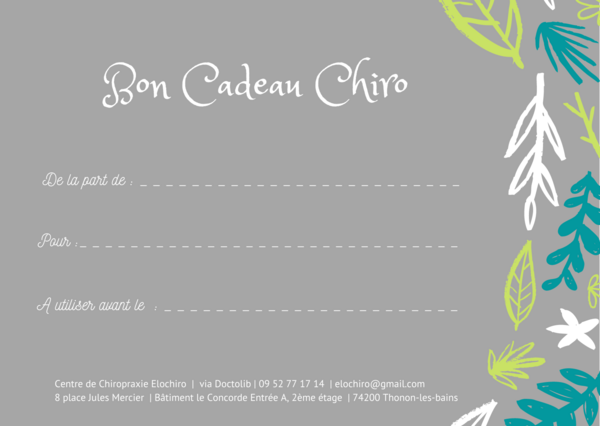 Offrir des bons cadeaux chiro pour ce Noël, un anniversaire ou une naissance